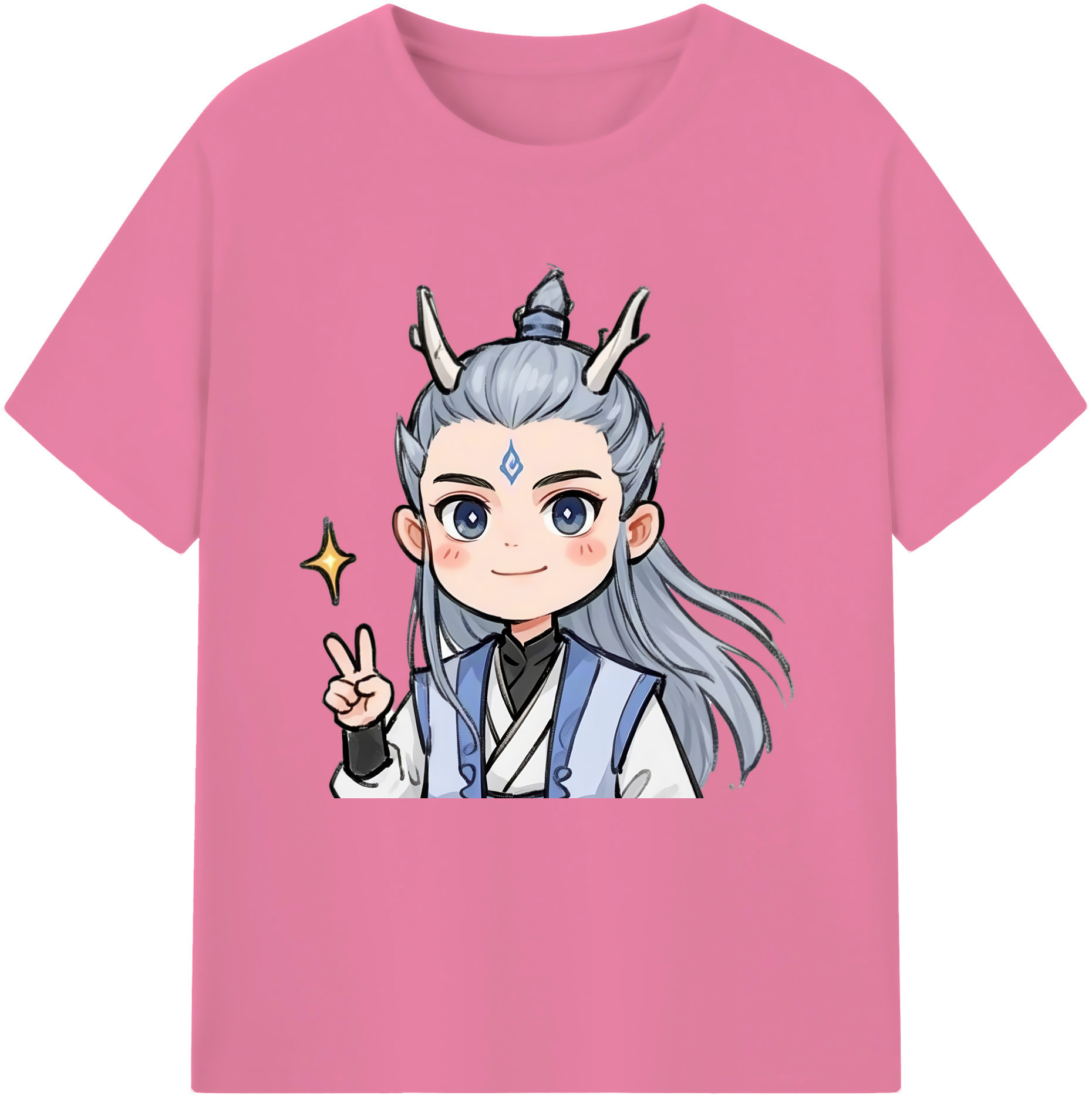 （画像用） Ne Zha 2 ナタ 魔童の大暴れ 綿100％半袖Tシャツ（フロントプリント）